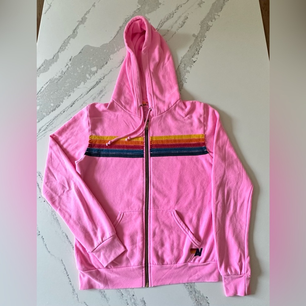 Aviator nation neon pink, 5 stripe, women’s zip up
